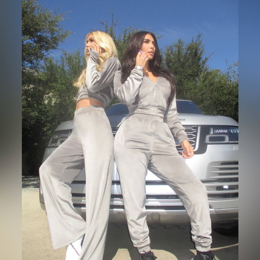 Grey velour joggers